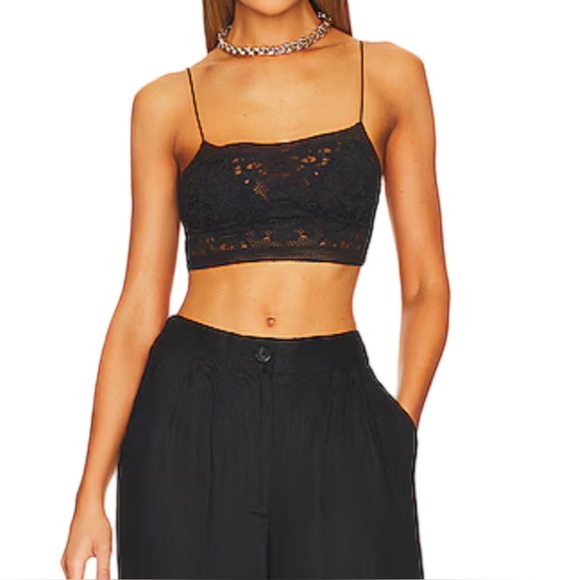 NWOT Free People FP One Lyra Bralette Black Smocked Boho Festival Medium - Picture 1 of 6